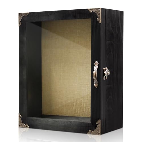 11x13 Shadow Box Frame 5" Deep Rustic Wood Display Case - color: Black