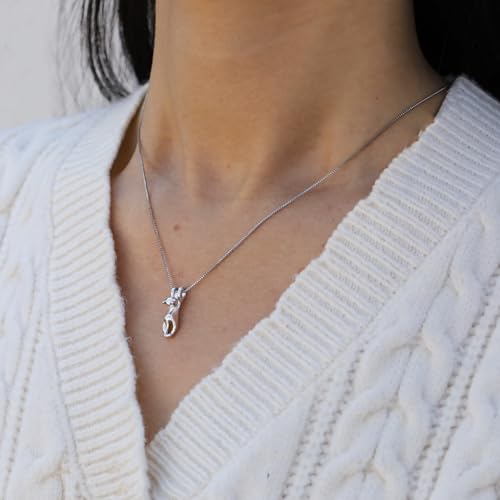 Baydurcan Pendant Necklace for Women Friends Sister Birthday Christmas Gift | Silver Evil Eye Ankh Mary Friendship Dragonfly Hummingbird Snake Turtle Pendant Necklace for Her Just Because Gifts - style: Cat