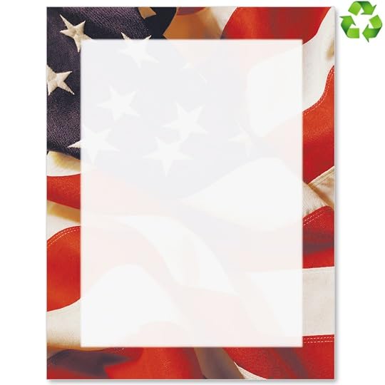 PaperDirect Patriotic Faded Elegance Border Papers, USA Stationery with Photogenic American Flag Background and Faded Canvas Center, 8.5 x 11, Acid-Free, Ideal for Flyers, Invites, Cards, 25 Sheets - color: Patriotic Faded Elegance