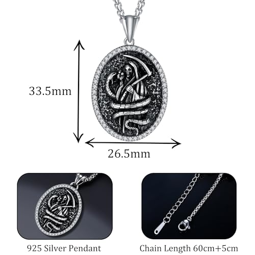 925 Sterling Silver Patron Saint Necklace Amulet Miraculous Medal Pendant Jewelry for Men Women with Friendship Talisman Travel Inspirational Gifts - color: black-E