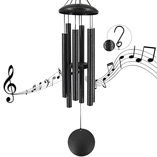 36”Sympathy Wind Chimes in Loving Memory,Tuned Windchimes - size: 36" Black Grey