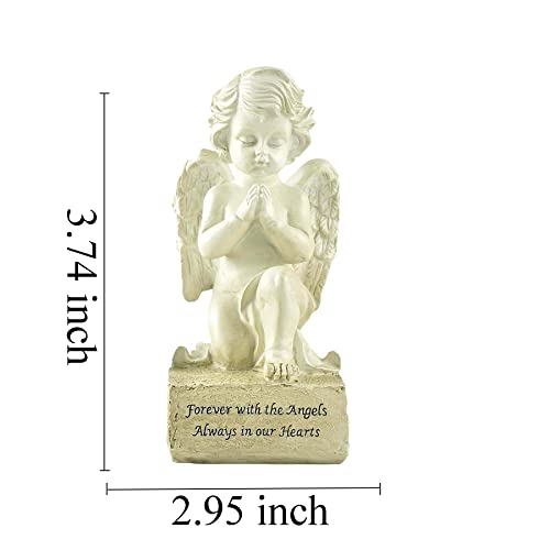 Memorial Angel Statue, 6.5 Inch Resin Sympathy Cherub Remembrance Decor | Prayerful Accent For Graves, Gardens, Shelves And Tribute Spaces - size: 6.5