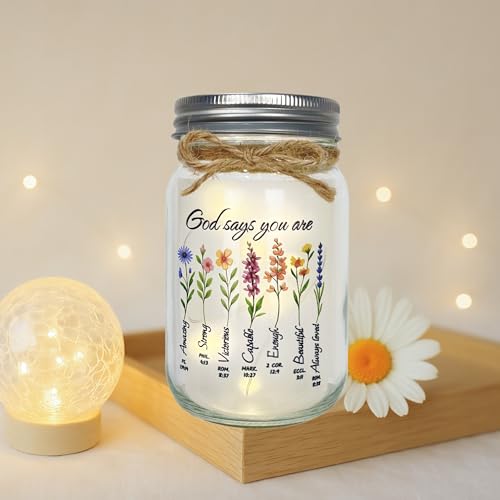 God Says You Are Inspirational Christian Gifts for Women, Christian Inspirational Night Light for Mom Grandma, Bible Verse Religious Home Decor - style: God Says