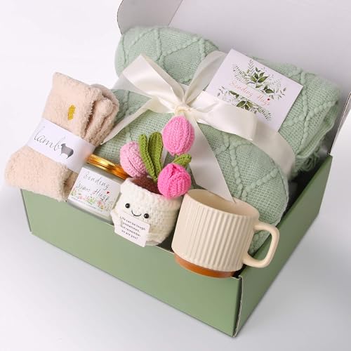 OHATOS Get Well Gift for Women, After Surgery Gifts, Birthday Gifts Baskets for Women Self Care Gift, Thinking of You Relaxation Stress Care Package for Wife Mom Friend Sister Girlfriend - color: Mint Green