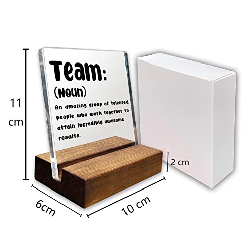 Inspirational Quotes Office Team Desk Sign, Motivational Minimalist Decor Art Acrylic Plaque With Wooden Stand for Home Office, Gift for Women Colleague Friend Coworker - style: Office