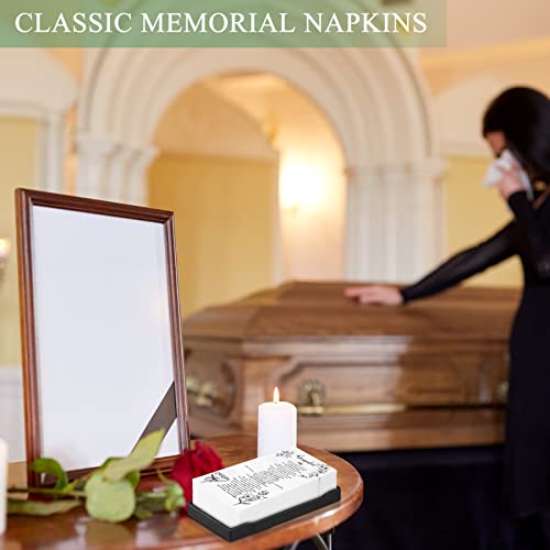 Crtiin 100 Pcs Funeral Theme Paper Napkins Paper Cocktail Napkins White Napkins Memorial Bereavement Gifts for Memorial Living Bereavement Father Grandparents Husband Gift Items(2 Layers)