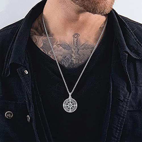 Aniu S925 Sterling Silver Urn Necklace Cremation Jewelry for Ashes - color: Compass