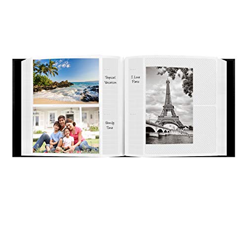Pioneer Photo Albums CLB-246/BK 200-Pocket European Bonded Leather Photo Album for 4 by 6-Inch Prints, Black - color: Black