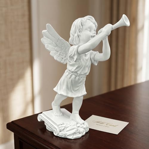 Cherub Angel Statue Resin White Angel Figurine