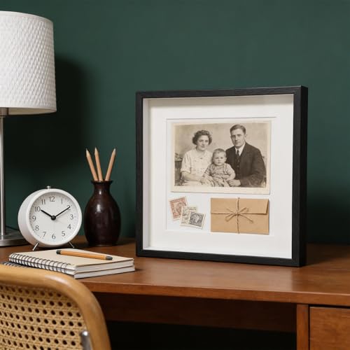 4 Pack Shadow Box Frames, 12 x 12 Inches Square Artificial Board Shadow Boxes Display Case, Black 3D Picture Frames for Photos, Dried Flowers, Wall Mounted Handicraft Photo Frame - color: Black, size: 12X12
