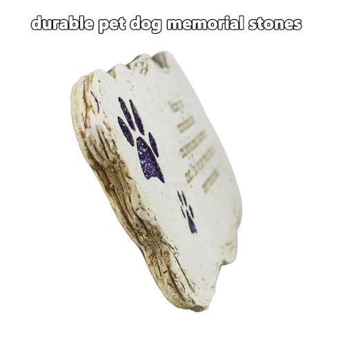 Shinning Paw Prints Pet Memorial Stones Headstones for Dogs or Cats, Resin Pet Grave Stone Plaques Tombstone Memorial Gifts Sympathy Gift for Loss of Dogs Outdoor