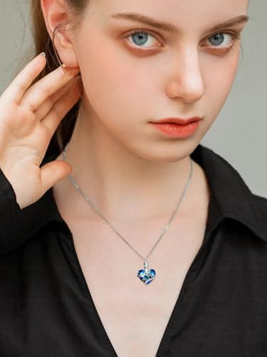 Urn Necklace for Women Sterling Silver Meaningful Memorial Jewelry | Paw Print/Butterfly/Dragonfly/Bird/Dolphin/Mountain/Tree of Life Urn Necklace for Ashes Cremation Keepsake Jewelry for Women - style: Heart-Paw print