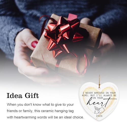 Miscarriage Grief Gifts Miscarriage Ornament Angel Baby Christmas Remembrance Ornament Bereavement for Loss Baby in Heaven Sympathy Gift Child Loss Memorial Gifts Ceramic Ornaments - style: But I'll always be' in your heart