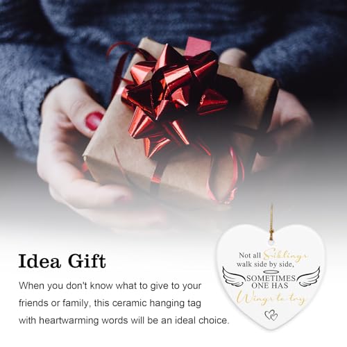 Memorial Gifts for Loss of Siblings Not All Siblings Walk Side by Side Sympathy Gifts for Loss of Sister Brother Funeral Memorial Bereavement Keepsake Grief Decor Gifts Ceramic Ornaments - style: Not All Siblings