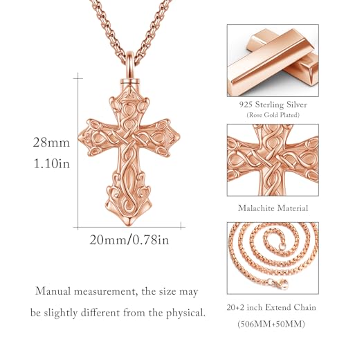 925 Sterling Silver Celtic Cross Urn Necklace for Ashes - color: gold-a