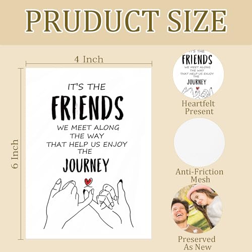 Best Friend Photo Album Holds 36 4x6 Photos, Friendship Gifts for Women, It's the Friends We Meet Along the Way Small Photo Album Memory Keepsake Gift for Family Travel Vacation - color: It's the friends