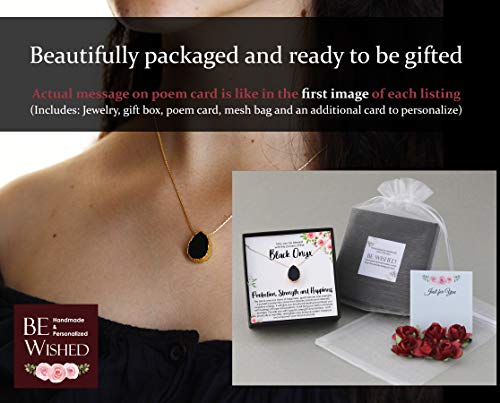 Be Wished Loss of a Mother Sympathy Gifts, Handmade Necklace with Meaningful Message, Ready to Give Jewelry - style: Black Onyx Necklace