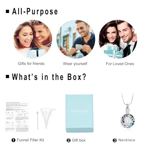 Imrsanl Tree of Life Urn Necklace for Ashes Paw Print Circle of Life Cremation Jewelry Keepsake Pendant Memorial Pet Ashes Holder for Women Men - color: Customize