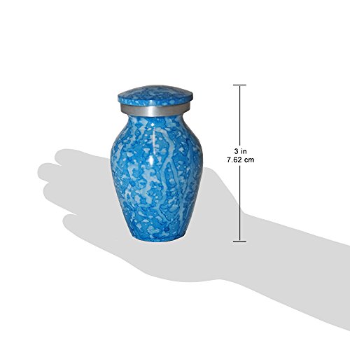 Corsica Blue Keepsake Urn for Ashes - Small Size - NOT Intended for Full Cremation Ash Quantity - size: Keepsake