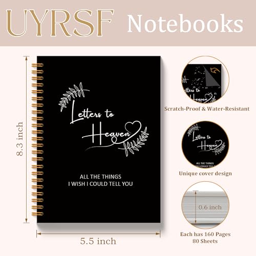 Letters to Heaven Notebook Journal 5.5x8.3,Grief Journal for Women | Sympathy Gifts for Loss of Loved One, Remembrance Bereavement Gifts Spiral Hardcover Notebook - color: Letters Heaven