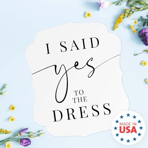 Classic I Said Yes To The Dress Sign / 10" x 12" Chic Black And White Wedding Boutique Sign/Plastic Special Event Dress Photo Prop/Made In The USA - color: Classic, style: Yes to the Dress