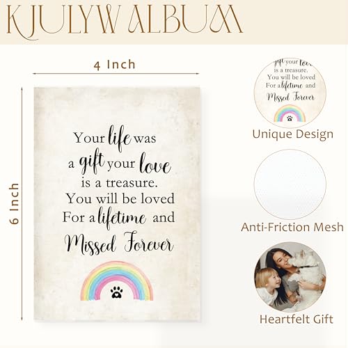 Dog Photo Albums 4x6, Pet Memorial Gifts, Dog Cat Remembrance Gift, Your Life Was a Gift Your Love Is a Treasure Small Memory Photo Album Book for 18 Pockets Hold 36 Pictures