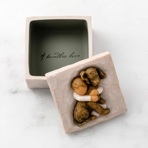 Willow Tree Hug (dark dog), sculpted hand-painted Keepsake Box | Pet-Themed Figure, Holds Small Treasures, Hidden Message Inside, Cast from a Susan Lordi Original Carving, Fitted Gift Box - style: Hug (dark dog)