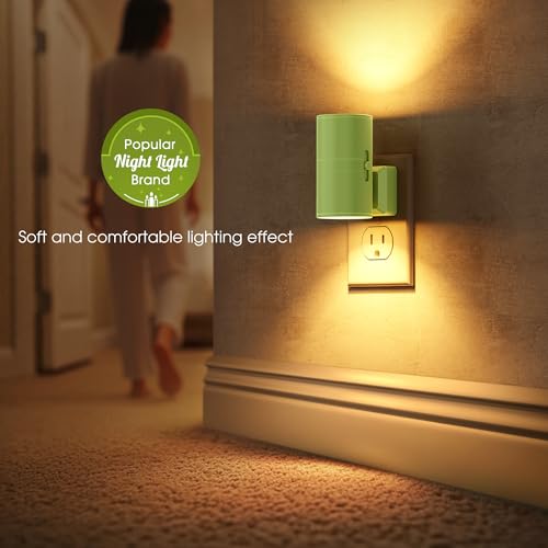 Night Lights Plug into Wall, Modern LED Night Light Plug in | Dusk to Dawn Sensor, Soft White 3000K, 0-100LM Adjustable Brightness, Dimmable NightLight, Hallway, Stairway, Bedroom, 2 Pack - color: Green-3000K, size: 2 Pack