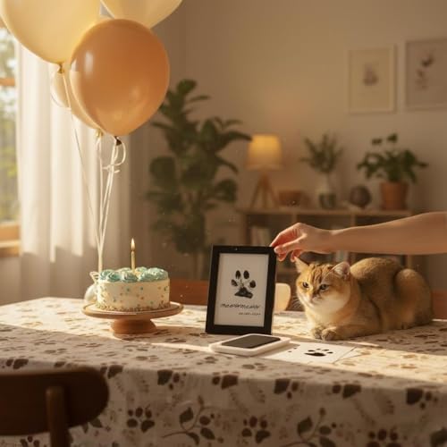 Inkless Paw Print Kit for Dogs - Mess-Free Dog Paw Print Kit, Pet Paw Impression Kit for Cats & Babies, Clean Touch Dog Print Kit with Ink Pad & Wooden Frame, Keepsake Gift for Pet Lovers & New Moms
