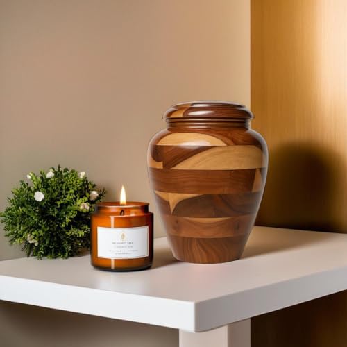 Large Wooden Cremation Urn – Handcrafted Memorial for Human Ashes, Adult Funeral Urn for Men & Women (Rosewood, Large (200Cu/Inches)) - size: Large (200Cu/Inches)