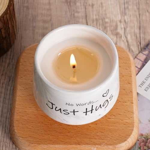 Sympathy Gifts for Loss of Loved One, No Words Just Hugs Candle, Bereavement, Grief, Miscarriage, Memorial Gifts - 6oz Lavender Scented Soy Wax Candle - Get Well Gift for Grieving Friends Women