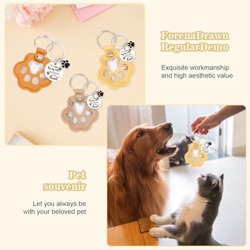 6 Pcs Pet Fur Memory Charm Keychain, Dog Hair Keychain for Memorial | Unique Pet Memorial Gifts for Dogs, Handmade Pet Fur Keepsake to Preserve Dog or Cat Hair