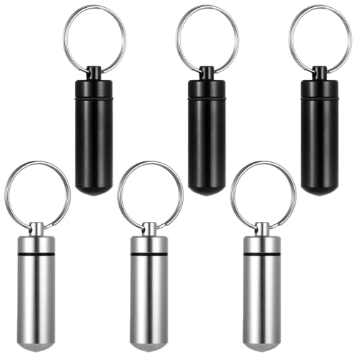Cremation Jewelry for Ashes - 6 PCS Urn Necklaces for Ashes,Cylinder Vial Cremation Urn Key Chains Necklace Keepsake Ashes