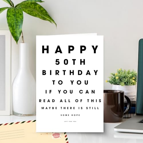 50th Birthday Card, 50th Birthday Cards for Him Her with Seal and Envelope, Happy 50 Birthdayy Card for Women Men Mom Dad Grandma Grandpa Friend Sister Brother Coworker Husband Wife - color: 50th