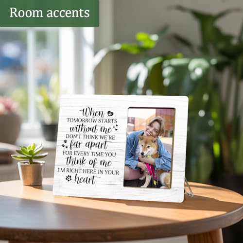 Dog Gifts Memorial Picture Frame Loss of Dog, Pet Memorial Gifts, When Tomorrow Starts Without Me Wooden Picture Frames - color: When