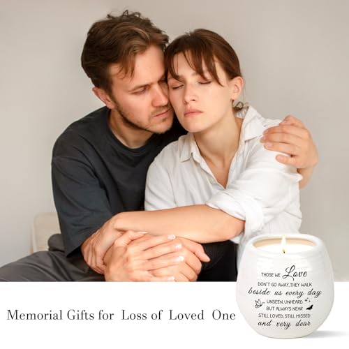Sympathy Gift 10Oz Sympathy Candle Memorial Grief Condolences | Sympathy Gifts Basket, Memorial Gifts for Loss of Mom Dad, Those We Love Dont Go Away Remembrance Candle in Handmade Jar - color: Those We Love Don't Go Away