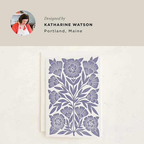 Minted | Blank Greeting Card, 5x7 w/Envelope | Block Print Floral - color: Block Print Floral