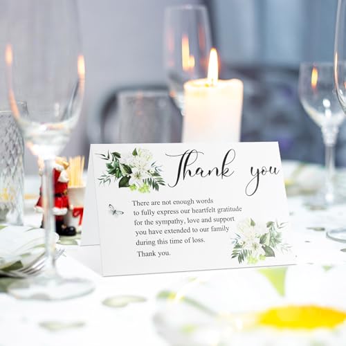 Marspark 25 Pack Sympathy Thank You Cards for Funeral with Envelopes Sticker and Message Memorial Bereavement Postcards for Loved Ones Family Friends Celebration of Life(Lily) - style: Lily