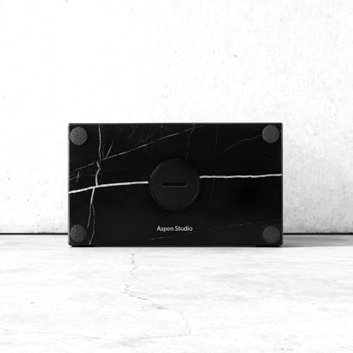 Aspen Studio AspenStudio Genuine Black Marquina Marble Cremation Urn for Adult Human Ashes Black Maquina Marble Urn