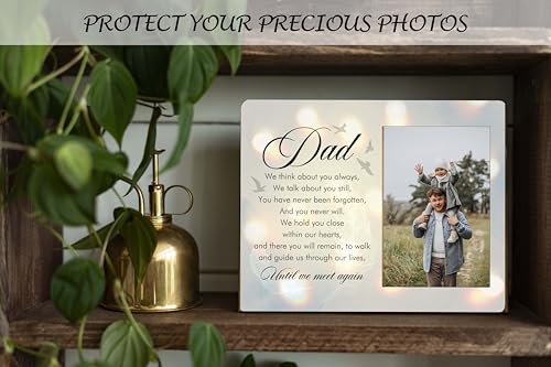Father Memorial Picture Frame Gift, Memorial Gifts for Loss of Dad, Wooden Loss of Father Sympathy Gift, Condolences Bereavement Gifts for Loss of Dad, In Loving Memory of Dad Picture Frames -B04