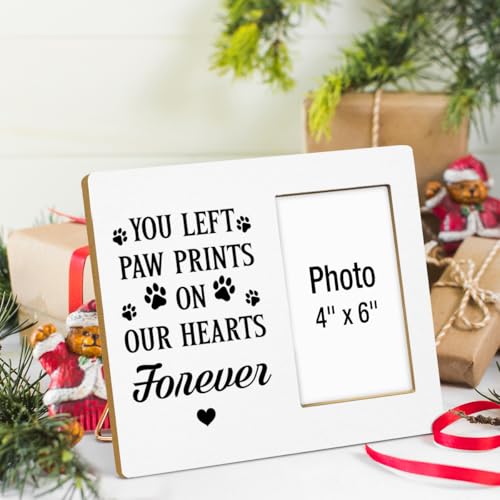Pet Memorial Gift Photo Frame, Dog Memorial Gifts for Loss of Dog, Sympathy Gifts for Dogs, Cat Pet Bereavement Remembrance Gift Wooden Picture Frames, Photo 4 x 6 Inches
