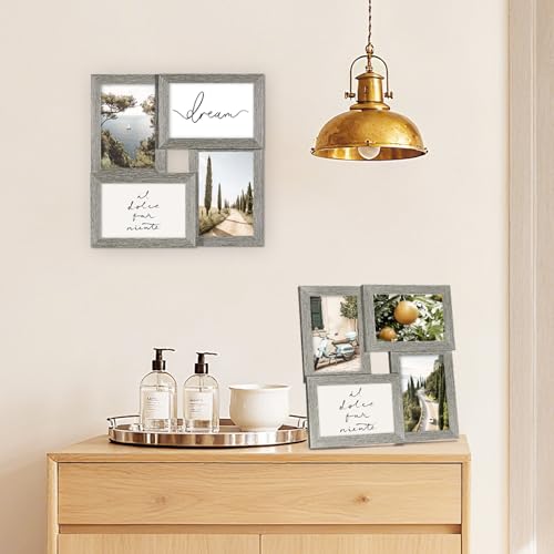 TWING 4x6 Picture Frames Collage Family Multi Photo Frame Wall Decor, Grey - color: Grey