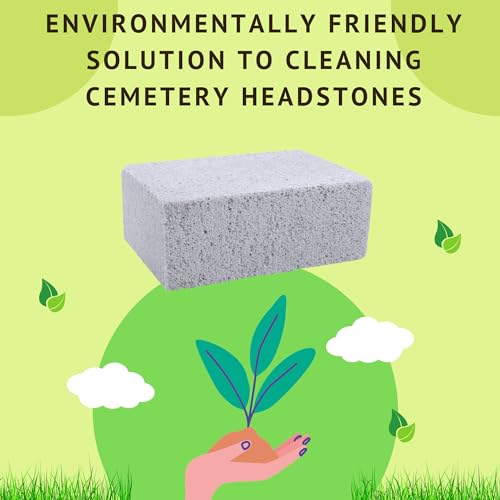 Magic Headstone Cleaning Stones - Granite Headdstone Cleaning Kit for Cemetery Memorial Stones - Headstone Cleaner for Graves - 4 Pack