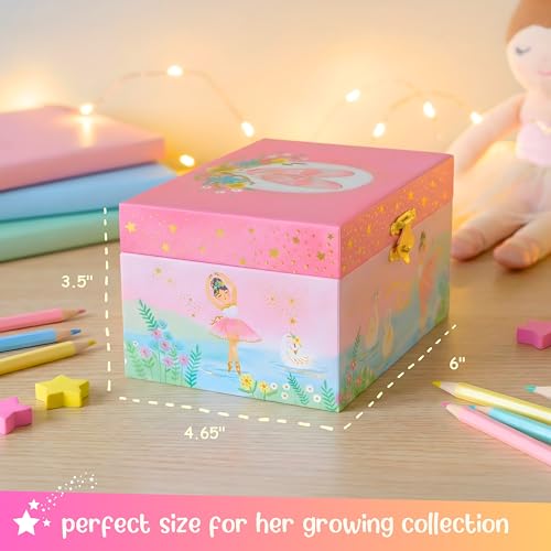 Giggle & Honey® Musical Ballerina Jewelry Box for Girls | Music Boxes for Little Girls, Toddler Jewelry Box for 4 Year Old Kids, Toys for Toddlers, Birthday Gifts for Kids 5-9 Years - style: Twirling Ballerina