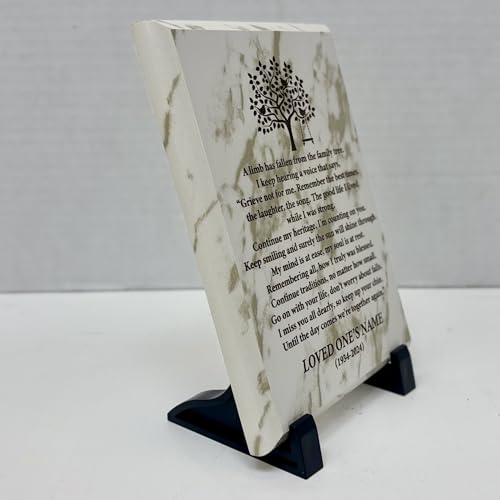 Personalized “A Limb Has Fallen” Sympathy Gift Memorial Plaque – Remembrance Gift for Loss of Loved One – Customizable Bereavement Gift – In Loving Memory Keepsake (Marble finish, 5x7 inch) - size: 5x7 inch