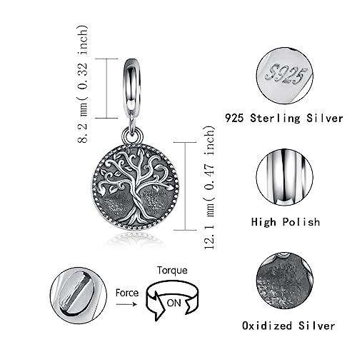 Sterling Silver Cremation Urn Bead Charm for Ashes - S925 Holds Ash Keepsake Pendant Family Tree of Life Memorial Jewelry Gifts for Women Loss Loved One - color: Tree of Life