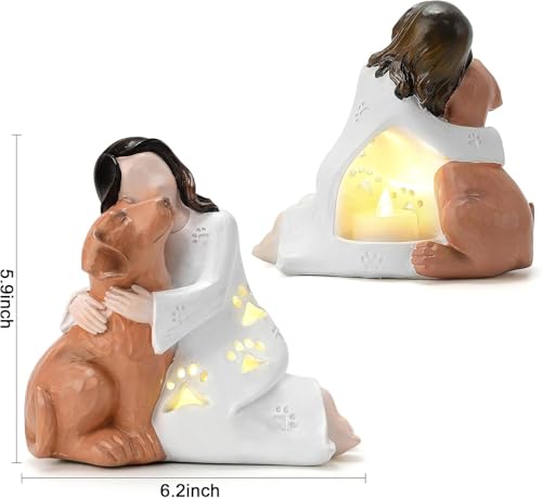 INLOMEM Dog Memorial Gifts for Loss of Dog, Pet Memorial Gifts, Hand-Sculpted Loss of Pet Sympathy Gift (White) - color: White