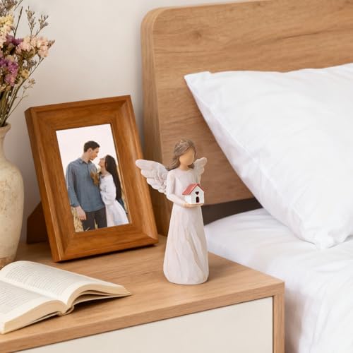 Housewarming Gifts New Home, Angel with House Figurines Hand-Painted | House warming Gifts Ideas for Women, Men, Couple, First Time Home Buyers, Homeowners - style: Housewarming Gifts