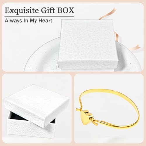 LittleFlower Heart Urn Bracelet for Human & Pet Ashes - Stainless Steel Memorial Jewelry for Cats, Dogs, Waterproof Keepsake with Filling Tool & Gift Box - color: Gold