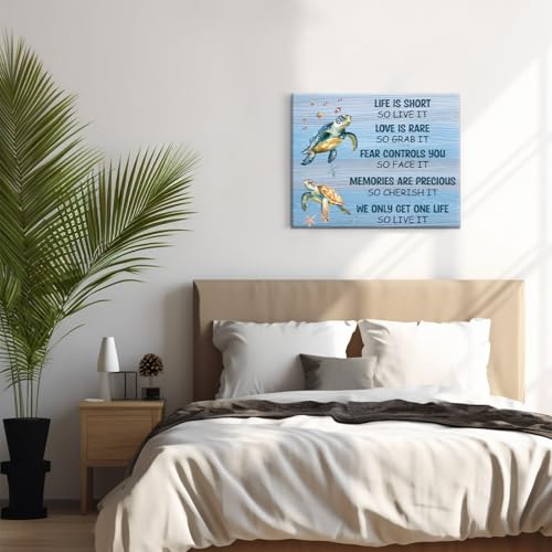 Sea Turtle Canvas Wall Art Inspirational Turtle Ocean Poster Wall Decor - color: Sea Turtle